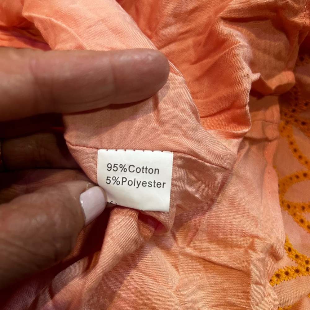 Aox Pink/orange Eyelet Dress - Picture 12 of 16